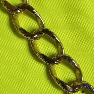 Goldtone monet textured chain bracelet